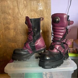 Women’s New Rock Purple Vintage Boots Size 36